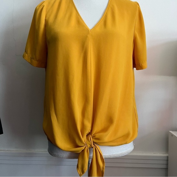 Madewell • Tungsten Glow Yellow Novel Tie Front Blouse - Picture 6 of 11